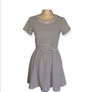 Stripe dress with beading